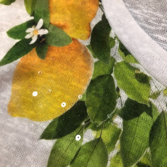 MILLY for DesigNation SHIRT Size: XS (EXTRA SMALL) NWOT Lemon Sequin - Picture 4 of 5